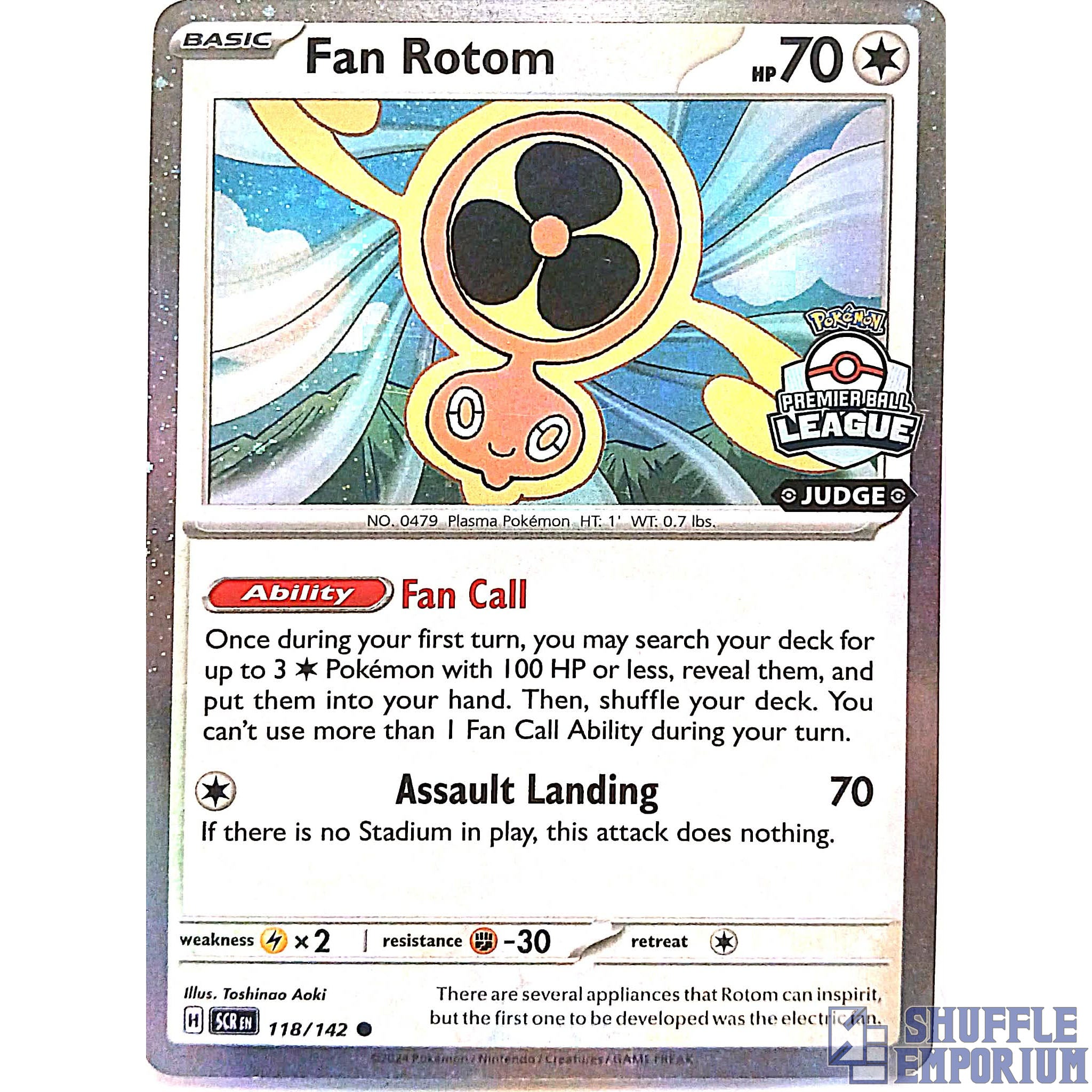 Pokemon TCG: Fan Rotom "Premier Ball League" Judge Stamp Promo [118/142]