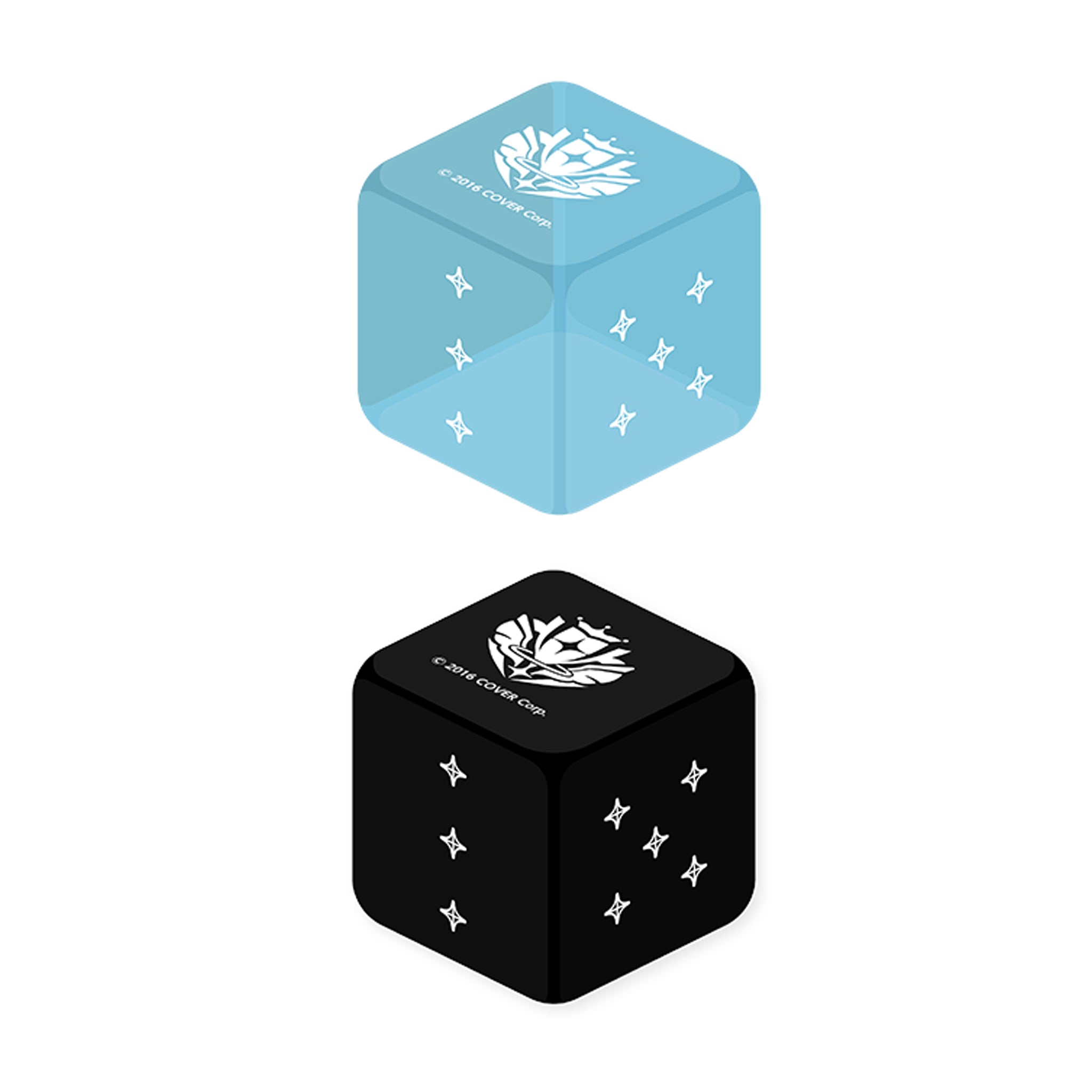 Hololive OCG "Official Dice – Light Blue & Black (2-piece set)"