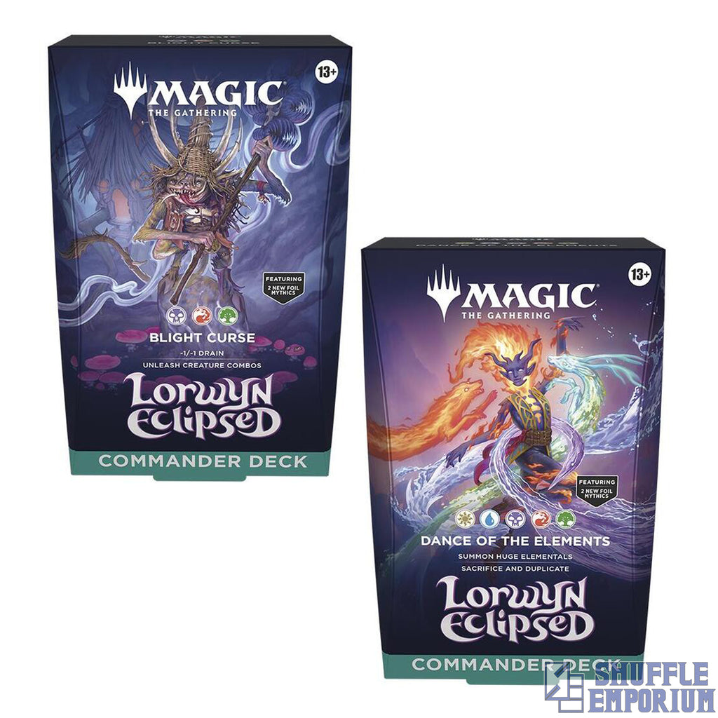 Magic: The Gathering -  Lorwyn Eclipsed: Commander Decks | Blight Curse & Dance of the Elements.