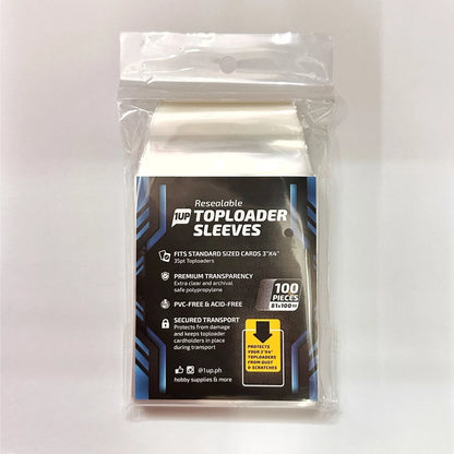 1Up: Toploader Sleeves | Resealable | 100 Pieces